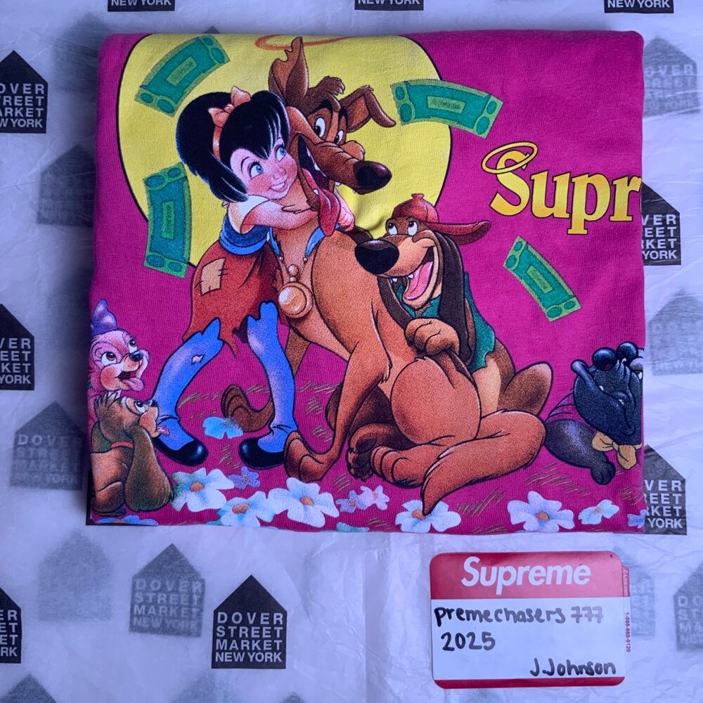 SOLD - Supreme "All Dogs Go To Heaven" Tee- Pink- Medium- DEADSTOCK